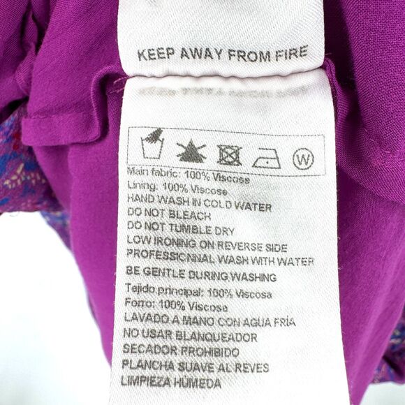 BA&SH Fuchsia Meryl Floral Knee Length Front Close Dress Size M Medium - Picture 10 of 10